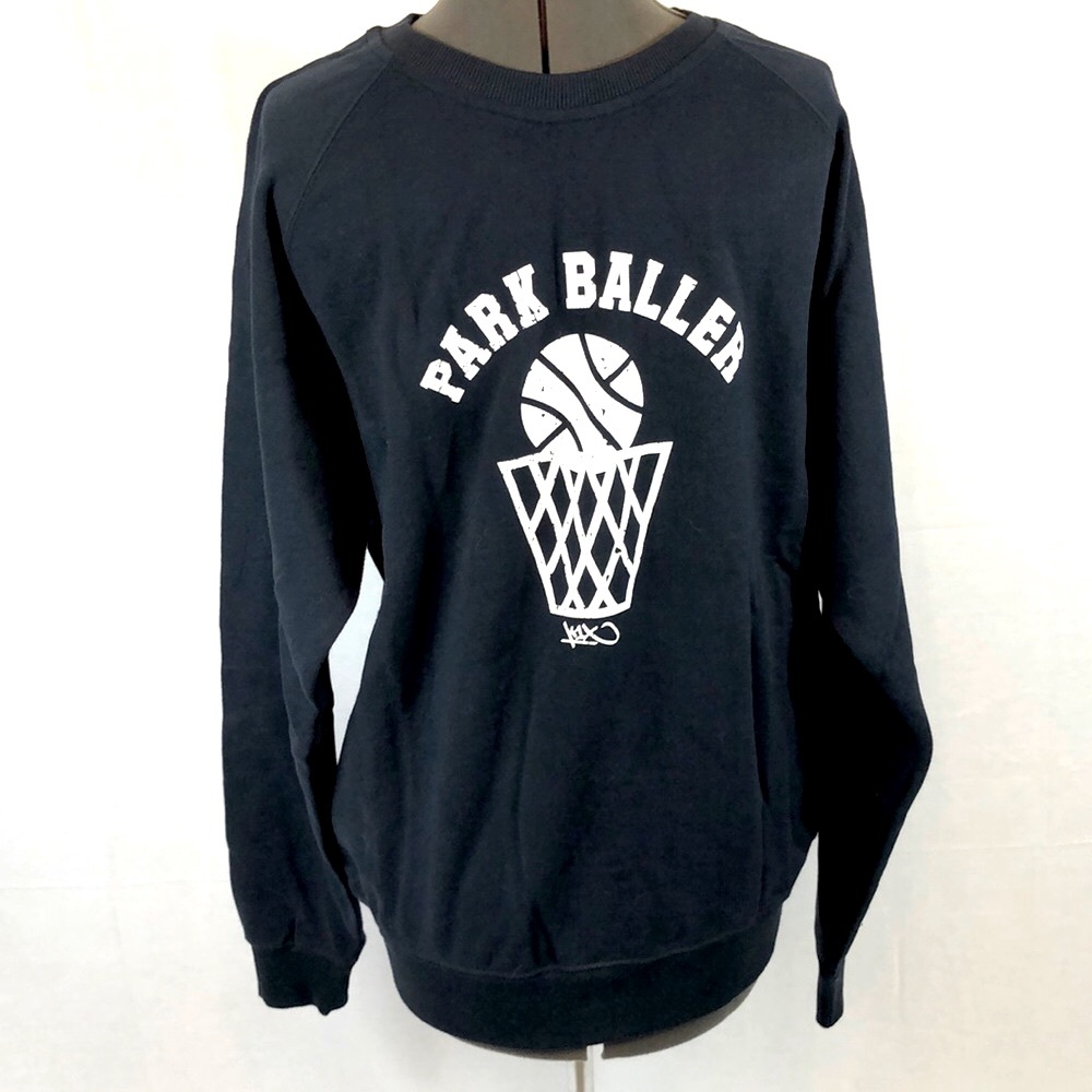 Men’s Crew Neck Sweatshirt Parkballer Navy and White K1X Sizes Medium and Large